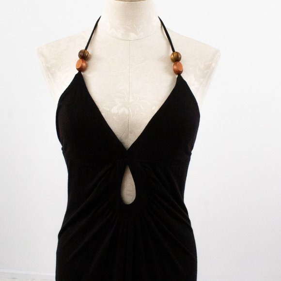SOLD Revolve S Jersey Maxi Halter Cutout Dress Black - Picture 6 of 8